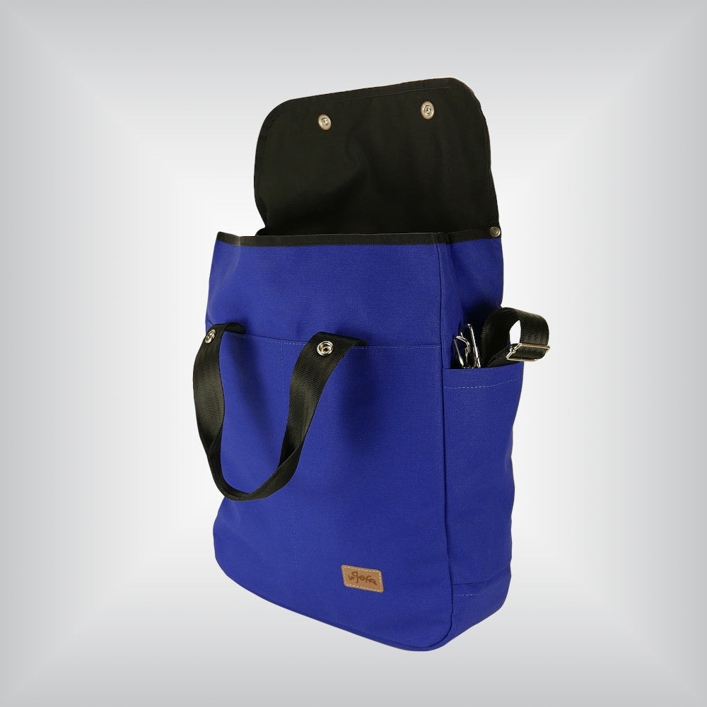 Cobalt tote for foldable bike