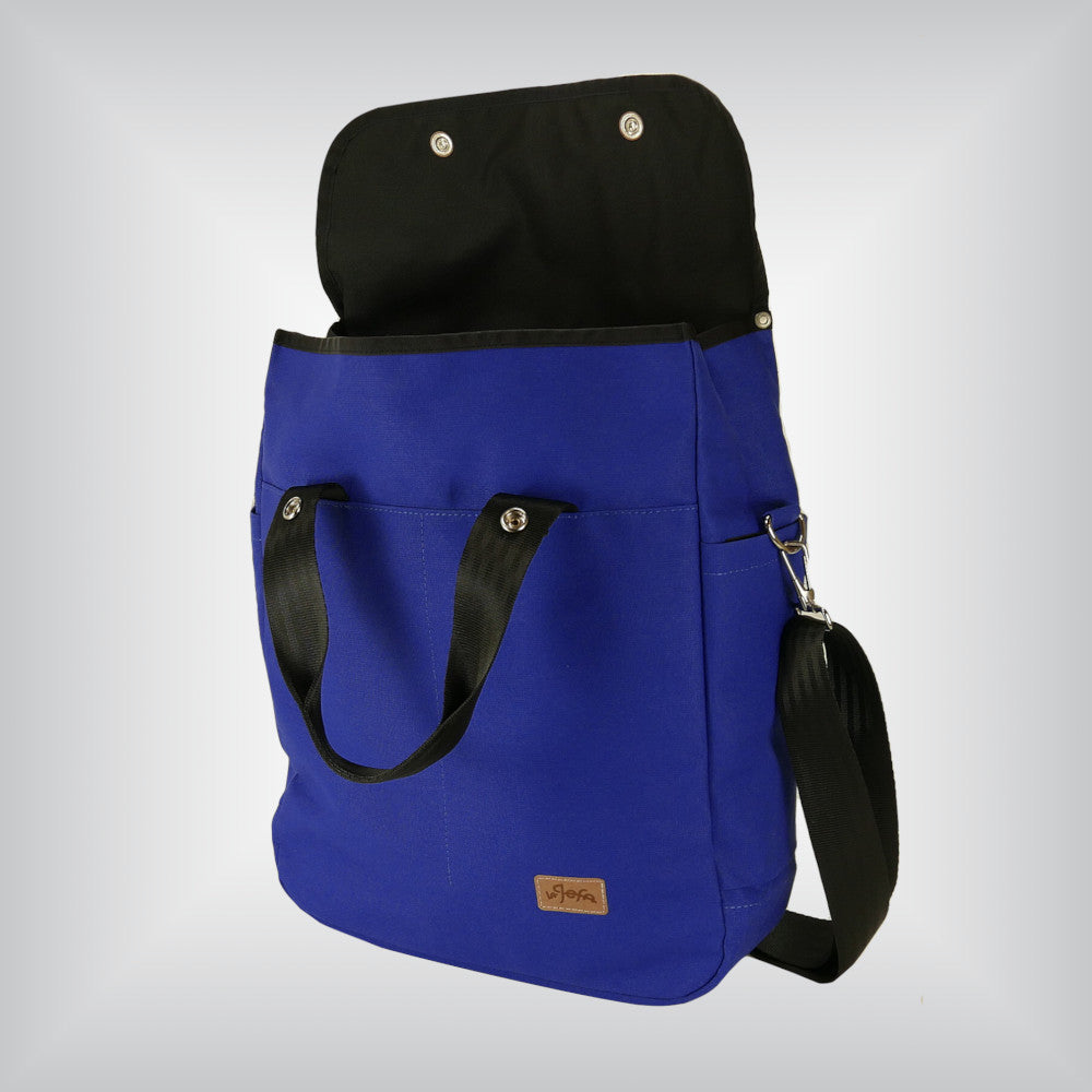 Cobalt tote for foldable bike