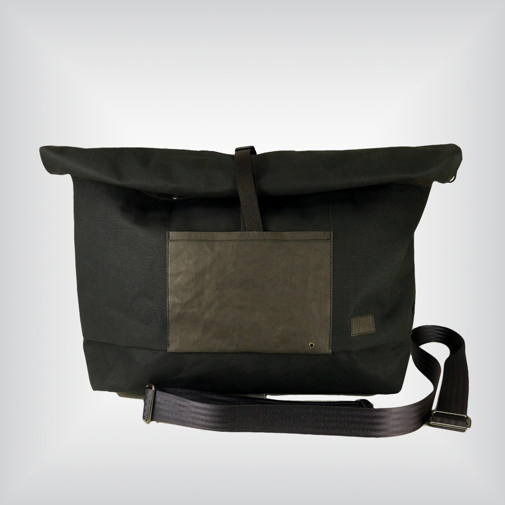 Black oversized tote for folding bike