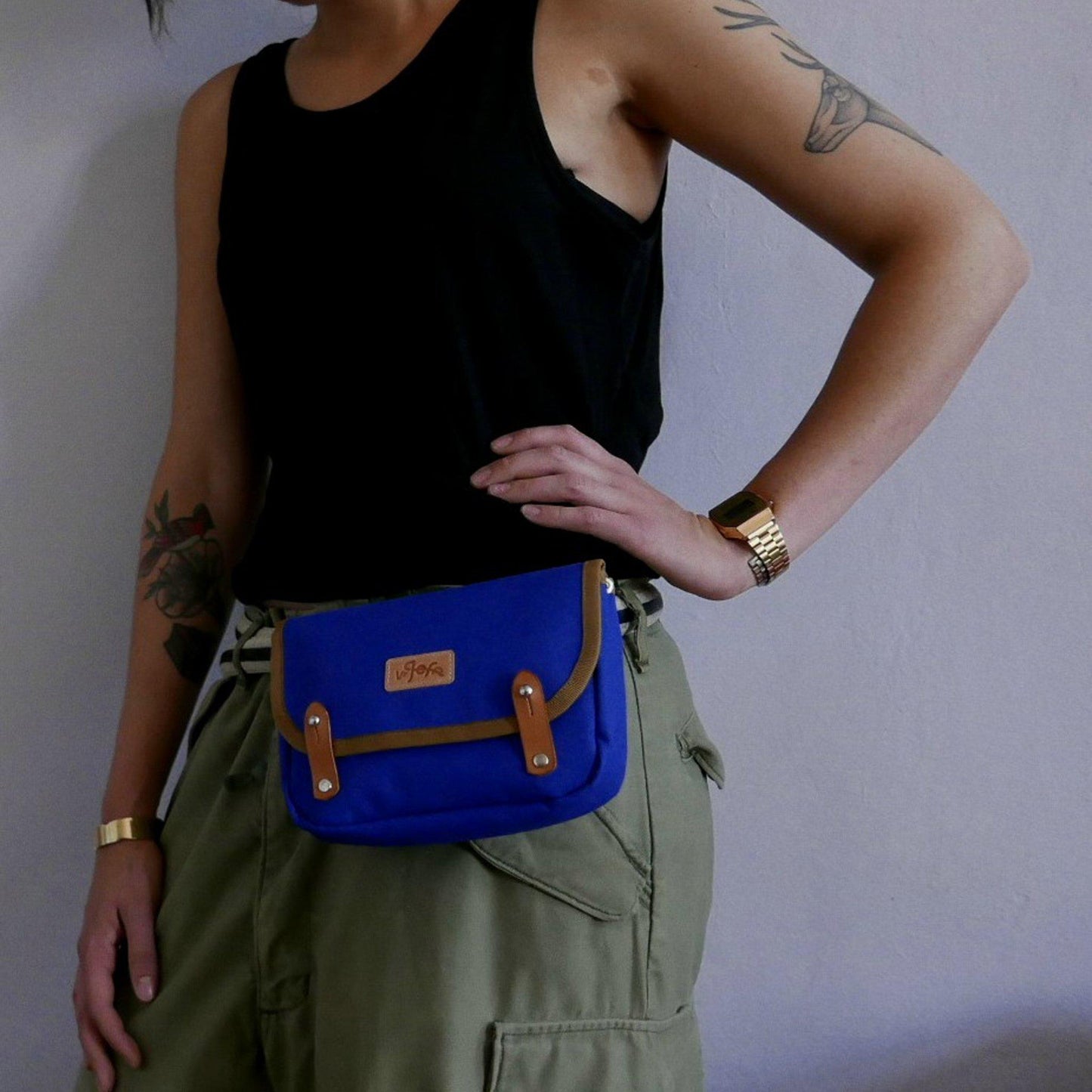 Corporal in royal blue saddle bag - La Jefa and sons