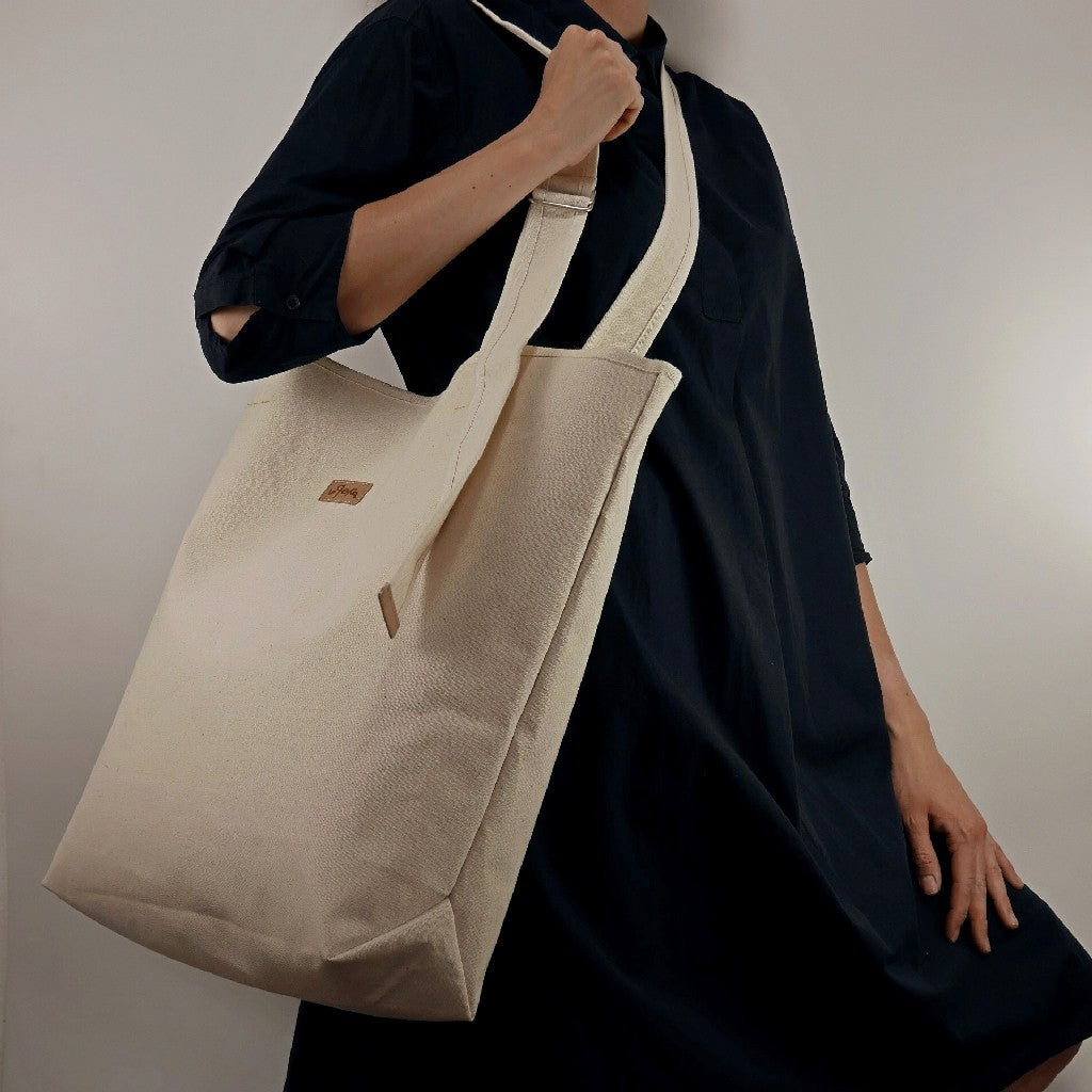 Oversized canvas tote bag