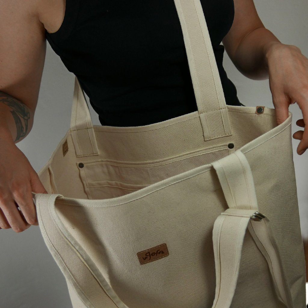 Inside pockets, xxl canvas shopper bag