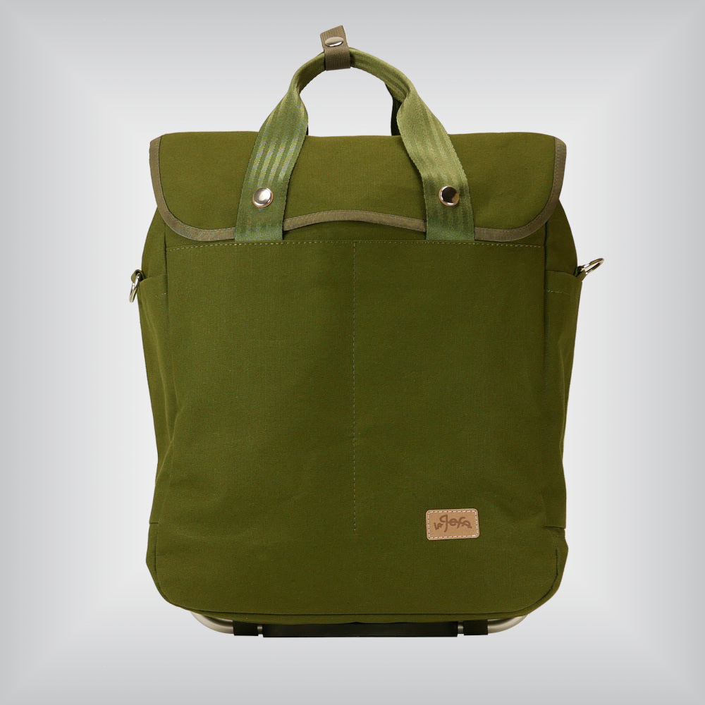 Olive green tote for foldable bike