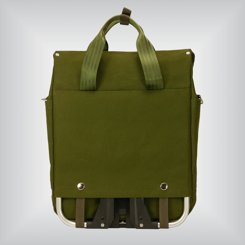 Olive green tote for foldable bike