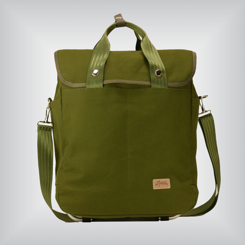 Olive green tote for foldable bike