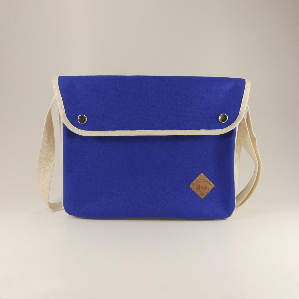 hand-made classic shoulder bag, blue crossbody bag with adjustable shoulder strap