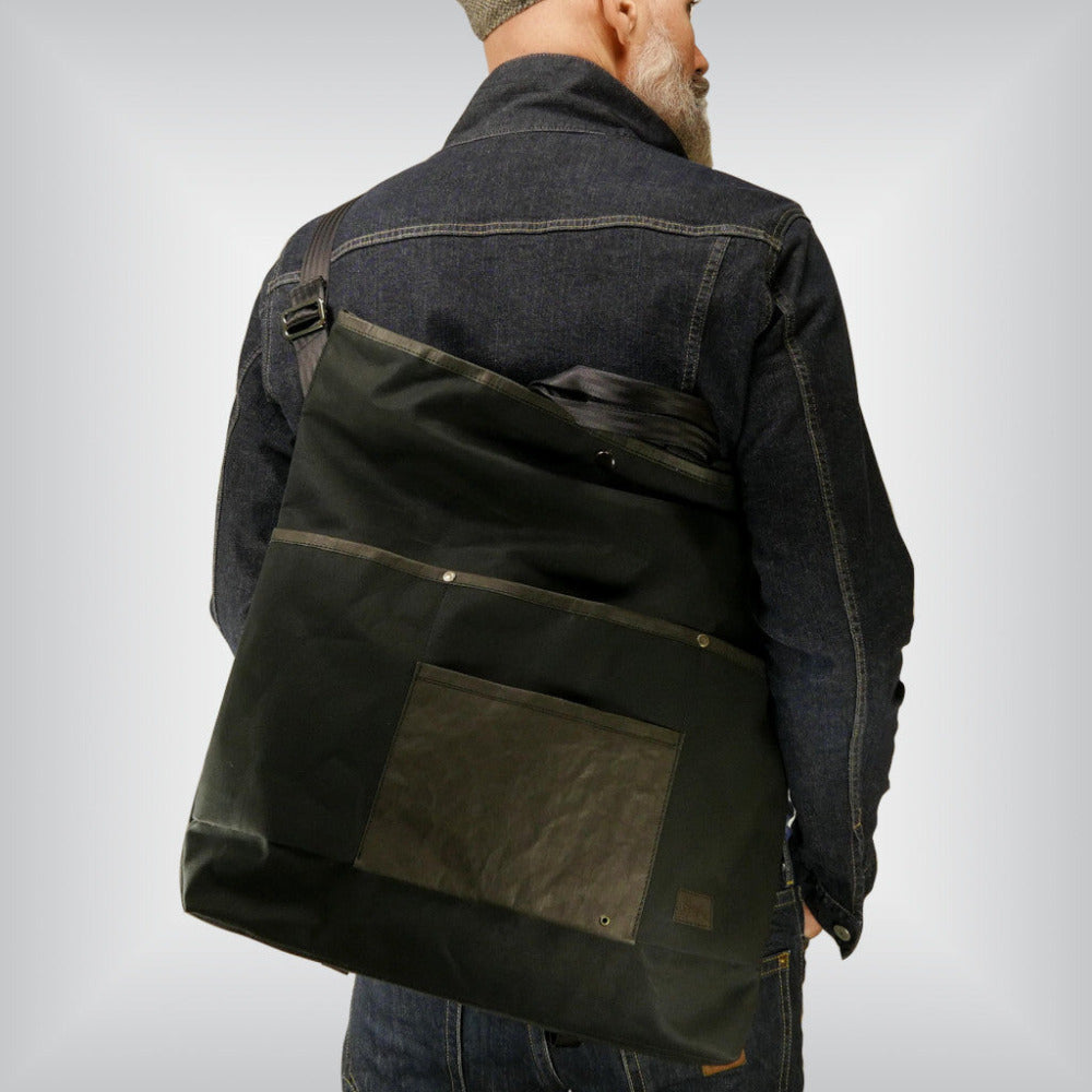 A large, canvas tote for a Brompton folding bicycle.