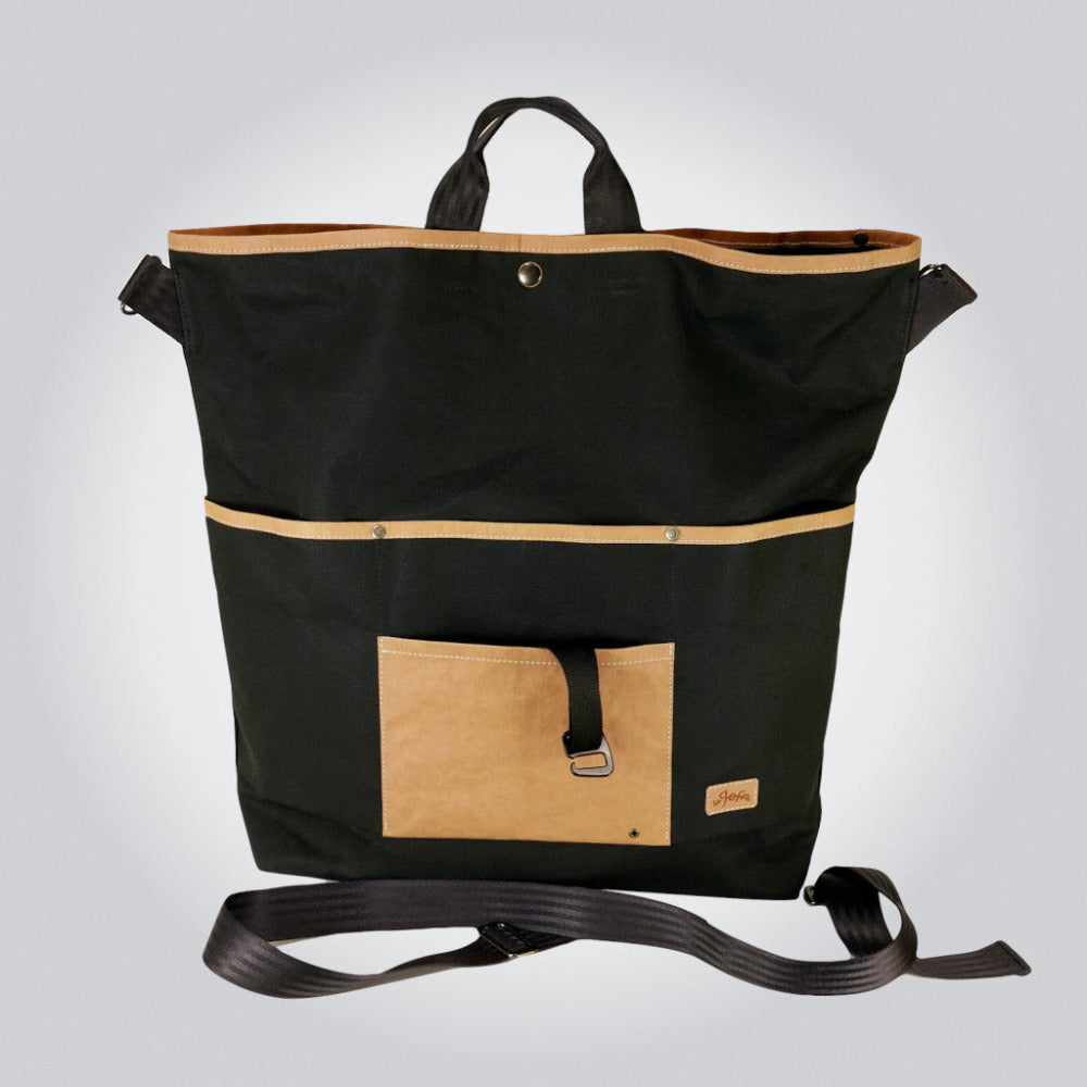 A large canvas bag for a Brompton folding bike.
