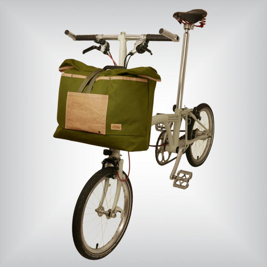Eco-friendly vegan shopping bag for Brompton folding bikes.